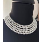 5 soros fehér ÜVEG tekla gyöngy kaláris 